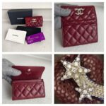 Chanel Card Holder Maroon Grained Calfskin with Silver Hardware #ROTE-1 - Image 3
