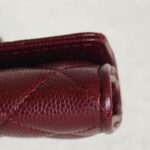 Chanel Card Holder Maroon Grained Calfskin with Silver Hardware #ROTE-1 - Image 8