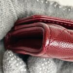 Chanel Card Holder Maroon Grained Calfskin with Silver Hardware #ROTE-1 - Image 9