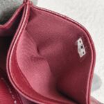 Chanel Card Holder Maroon Grained Calfskin with Silver Hardware #ROTE-1 - Image 15