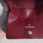 Chanel Card Holder Maroon Grained Calfskin with Silver Hardware #ROTE-1 - Image 12