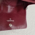 Chanel Card Holder Maroon Grained Calfskin with Silver Hardware #ROTE-1 - Image 13