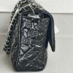 Chanel Flap Black Patent Leather with Silver Hardware #ROCS-1 - Image 10
