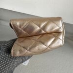 Chanel Pouch Metallic Pink Lambskin with Silver Hardware #ROSL-2 - Image 10