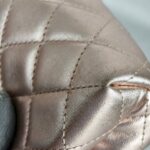 Chanel Pouch Metallic Pink Lambskin with Silver Hardware #ROSL-2 - Image 15