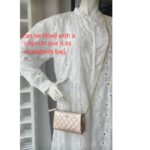 Chanel Pouch Metallic Pink Lambskin with Silver Hardware #ROSL-2 - Image 27