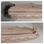 Chanel Pouch Metallic Pink Lambskin with Silver Hardware #ROSL-2 - Image 11