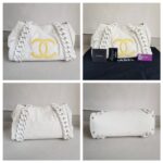 Chanel Rhodoid Modern Chain Tote Bag White Smooth Leather with Silver Hardware #RTTO-1 - Image 2