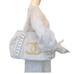Chanel Rhodoid Modern Chain Tote Bag White Smooth Leather with Silver Hardware #RTTO-1 - Image 25