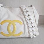 Chanel Rhodoid Modern Chain Tote Bag White Smooth Leather with Silver Hardware #RTTO-1 - Image 4