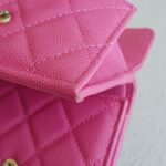 Chanel Tri-fold Wallet Pink Grained Calfskin with Gold Hardware #ROYU-2 - Image 15