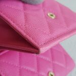 Chanel Tri-fold Wallet Pink Grained Calfskin with Gold Hardware #ROYU-2 - Image 14