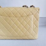 Chanel Vintage Jumbo Flap Bag Beige Lambskin with Gold Hardware #ROEE-1 - Image 6