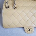 Chanel Vintage Jumbo Flap Bag Beige Lambskin with Gold Hardware #ROEE-1 - Image 10