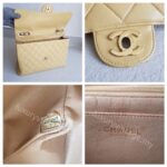Chanel Vintage Jumbo Flap Bag Beige Lambskin with Gold Hardware #ROEE-1 - Image 20