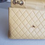 Chanel Vintage Jumbo Flap Bag Beige Lambskin with Gold Hardware #ROEE-1 - Image 23