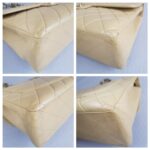 Chanel Vintage Jumbo Flap Bag Beige Lambskin with Gold Hardware #ROEE-1 - Image 13