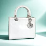 Christian Dior Vintage Tote Off White Box Leather with Silver Hardware #ROSL-1