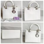 Christian Dior Vintage Tote Off White Box Leather with Silver Hardware #ROSL-1 - Image 2