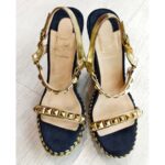 Christian Louboutin Rockstud Wedge Sandal Size 39 #ROLR-3 - Image 2