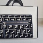 Fendi Runaway Tote White Calf Leather with Velvet and Silver Hardware #RTOS-2 - Image 4