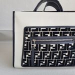 Fendi Runaway Tote White Calf Leather with Velvet and Silver Hardware #RTOS-2 - Image 3