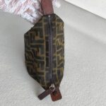 Fendi Vintage Mini Bag Brown Canvas with Leather and Silver Hardware #ROYR-5 - Image 7