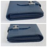 Hermes Bearn Card Holder Blue Epsom Leather with Palladium Plated Hardware Bag #ROYU-3 - Image 7