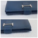 Hermes Bearn Card Holder Blue Epsom Leather with Palladium Plated Hardware Bag #ROYU-3 - Image 8