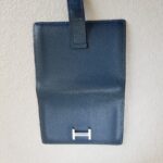 Hermes Bearn Card Holder Blue Epsom Leather with Palladium Plated Hardware Bag #ROYU-3 - Image 11