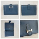 Hermes Bearn Card Holder Blue Epsom Leather with Palladium Plated Hardware Bag #ROYU-3 - Image 2