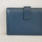 Hermes Bearn Card Holder Blue Epsom Leather with Palladium Plated Hardware Bag #ROYU-3 - Image 5