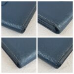 Hermes Bearn Card Holder Blue Epsom Leather with Palladium Plated Hardware Bag #ROYU-3 - Image 9