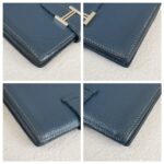 Hermes Bearn Card Holder Blue Epsom Leather with Palladium Plated Hardware Bag #ROYU-3 - Image 10