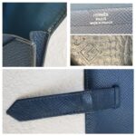 Hermes Bearn Card Holder Blue Epsom Leather with Palladium Plated Hardware Bag #ROYU-3 - Image 14