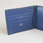 Hermes Bi-fold Wallet Dark Blue Epsom Leather with Palladium Plated Hardware Bag #ROCY-2 - Image 10