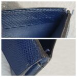 Hermes Bi-fold Wallet Dark Blue Epsom Leather with Palladium Plated Hardware Bag #ROCY-2 - Image 12