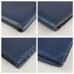 Hermes Bi-fold Wallet Dark Blue Epsom Leather with Palladium Plated Hardware Bag #ROCY-2 - Image 5