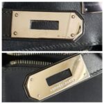 Hermes Kelly Lakis 40CM Black Box Leather With Canvas and Palladium Hardware Bag #ROKT-3 - Image 27