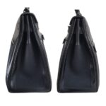 Hermes Kelly Lakis 40CM Black Box Leather With Canvas and Palladium Hardware Bag #ROKT-3 - Image 7