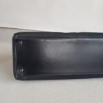 Hermes Kelly Lakis 40CM Black Box Leather With Canvas and Palladium Hardware Bag #ROKT-3 - Image 14