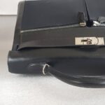 Hermes Kelly Lakis 40CM Black Box Leather With Canvas and Palladium Hardware Bag #ROKT-3 - Image 22
