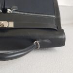 Hermes Kelly Lakis 40CM Black Box Leather With Canvas and Palladium Hardware Bag #ROKT-3 - Image 23