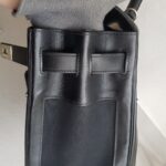 Hermes Kelly Lakis 40CM Black Box Leather With Canvas and Palladium Hardware Bag #ROKT-3 - Image 10