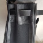 Hermes Kelly Lakis 40CM Black Box Leather With Canvas and Palladium Hardware Bag #ROKT-3 - Image 12