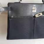 Hermes Kelly Lakis 40CM Black Box Leather With Canvas and Palladium Hardware Bag #ROKT-3 - Image 30