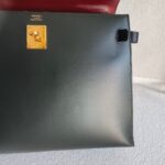 Hermes Kelly Sellier 32CM Vert Fonce/blue Indigo/rough H Box Leather With Gold Hardware Bag #ROKT-1 - Image 6