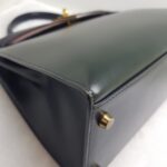 Hermes Kelly Sellier 32CM Vert Fonce/blue Indigo/rough H Box Leather With Gold Hardware Bag #ROKT-1 - Image 20