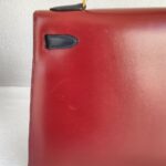 Hermes Kelly Sellier 32CM Vert Fonce/blue Indigo/rough H Box Leather With Gold Hardware Bag #ROKT-1 - Image 8