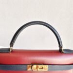 Hermes Kelly Sellier 32CM Vert Fonce/blue Indigo/rough H Box Leather With Gold Hardware Bag #ROKT-1 - Image 26